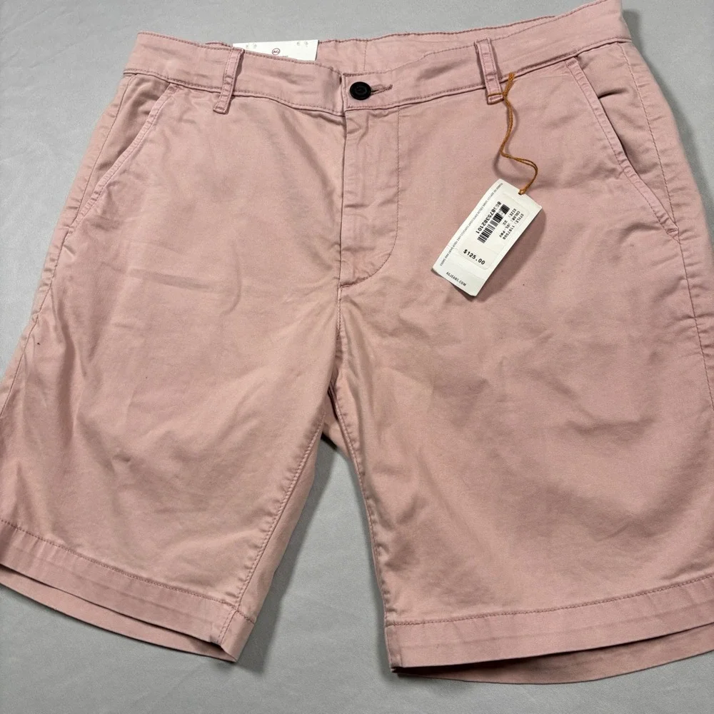 AG Adriano Goldschmied Wanderer Shorts Mens 33 Pink Slim Trouser Stretch Sateen